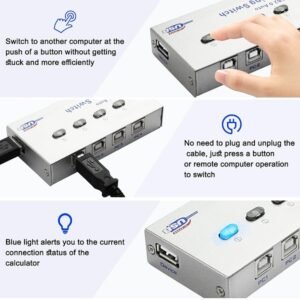 Printer 4 Port USB 2.0 Sharing Switch Auto - Image 5