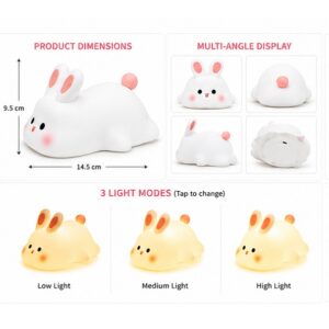 Rechargeable Cute Rabbit Silicone Touch Lamp - Image 3