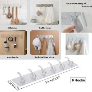 6 Hook Self Adhesive Sticker Strip - Image 3