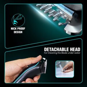 VGR V-055 Professional Electric Hair Clippers Kit Rechargeable Cordless with 4 Guide Combs - Image 13
