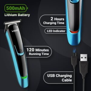 VGR V-055 Professional Electric Hair Clippers Kit Rechargeable Cordless with 4 Guide Combs - Image 3